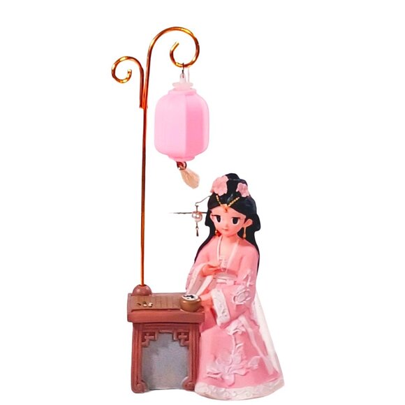 Pink Geisha Girl Anime Doll Lantern Figurine Desk Decor Figurine - Picture 2 of 6